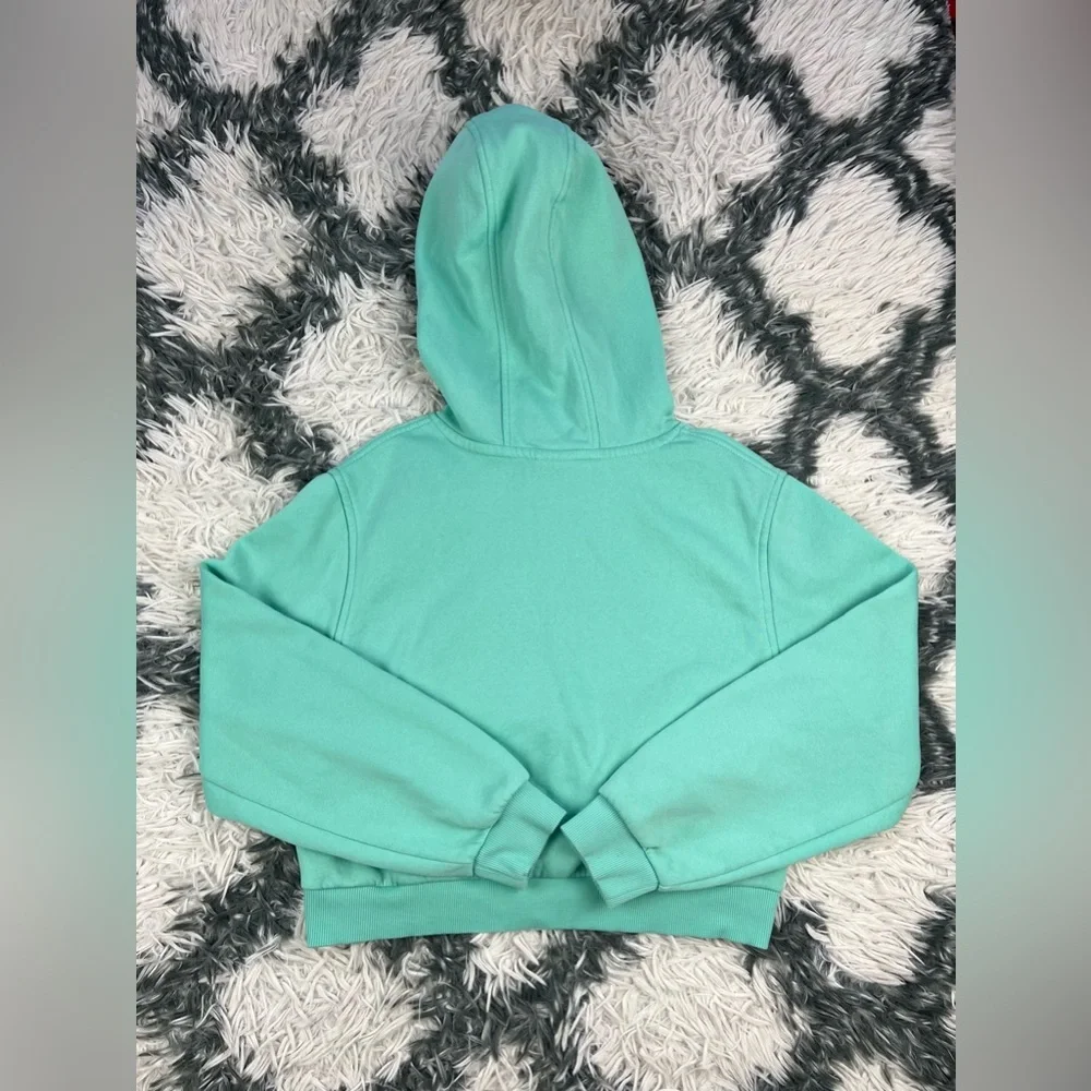 Nike Sportswear Kids Girls Crop Club Fleece Pullover Hoodie Sz Large Mint Green